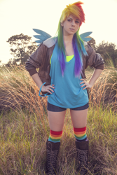 Size: 936x1404 | Tagged: safe, artist:norikat, rainbow dash, human, cosplay, irl, irl human, photo, solo