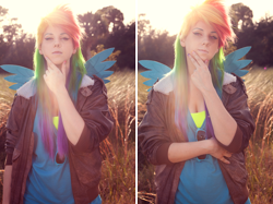 Size: 1882x1404 | Tagged: safe, artist:norikat, rainbow dash, human, cosplay, irl, irl human, photo