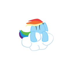 Size: 1024x971 | Tagged: safe, artist:nadaazahraa, rainbow dash, pegasus, pony, blue coat, cloud, female, mare, multicolored mane, solo