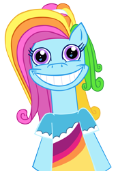 Size: 1247x1806 | Tagged: safe, artist:katequantum, rainbow dash, rainbow dash (g3), g3, g3.5, faic, nightmare fuel, simple background, smiling, solo, transparent background, vector