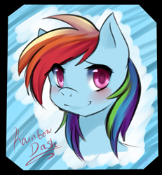 Size: 891x964 | Tagged: safe, artist:arrhythmical, rainbow dash, pegasus, pony, bust, portrait, solo