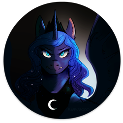 Size: 825x823 | Tagged: safe, artist:pumpkabooo, princess luna, alicorn, pony, angry, female, frown, looking at you, mare, scowl, simple background, slit eyes, solo, transparent background