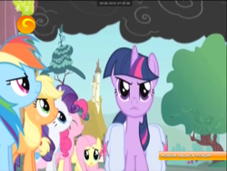 Size: 1024x768 | Tagged: safe, derpibooru import, screencap, applejack, fluttershy, pinkie pie, rainbow dash, rarity, twilight sparkle, earth pony, pegasus, pony, unicorn, dragonshy, azerbaijan, azerbaijani, channel, cropped, dubbing, günəş tv, mane six, official