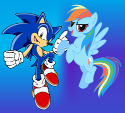 Size: 1248x1134 | Tagged: safe, artist:dreamsinger247, derpibooru import, rainbow dash, pegasus, pony, crossover, sonic the hedgehog, sonic the hedgehog (series)