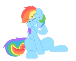 Size: 1112x888 | Tagged: safe, artist:mr-degration, derpibooru import, rainbow dash, pegasus, pony, cute, dashabetes, simple background, solo, transparent background