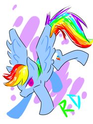 Size: 1500x2000 | Tagged: safe, artist:cheryl-jum, derpibooru import, rainbow dash, pegasus, pony, female, mare, simple background, solo