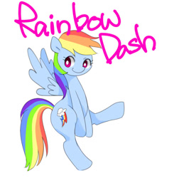 Size: 589x600 | Tagged: safe, artist:tomitake, derpibooru import, rainbow dash, pegasus, pony, pixiv, solo