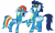 Size: 8799x5318 | Tagged: safe, artist:chrzanek97, derpibooru import, rainbow dash, soarin', pegasus, pony, newbie dash, absurd resolution, clothes, duo, rainbow fash, simple background, soarindash, squishy chest, transparent background, vector, wonderbolts uniform