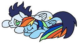 Size: 474x268 | Tagged: safe, artist:roseytyler, rainbow dash, soarin', pegasus, pony, female, male, shipping, soarindash, straight