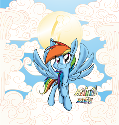 Size: 2545x2681 | Tagged: safe, artist:dashiepie, derpibooru import, rainbow dash, pegasus, pony, cloud, cutie mark, solo