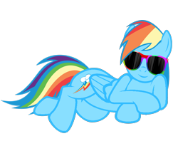 Size: 2600x2200 | Tagged: safe, artist:kuren247, rainbow dash, pegasus, pony, simple background, solo, sunglasses, transparent background, vector