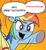 Size: 334x366 | Tagged: safe, derpibooru import, idw, applejack, rainbow dash, earth pony, pegasus, pony, blonde mane, blue coat, blue wings, comic, crysis, dialogue, ea, exploitable meme, female, mare, meme, multicolored hair, nomad, open mouth, orange background, raised hoof, raised leg, simple background, smiling, speech bubble, two words meme, underhoof, wings