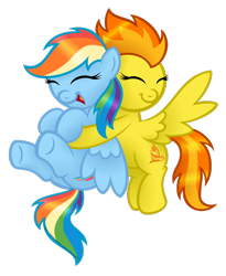 Size: 1280x1563 | Tagged: safe, artist:aleximusprime, rainbow dash, spitfire, pegasus, pony, friendshipping, hug, not shipping