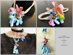 Size: 1200x900 | Tagged: safe, artist:kaokoneko, derpibooru import, rainbow dash, rainbow dash (g3), human, g3, blind bag, craft, irl, irl human, jewelry, necklace, photo, solo, toy