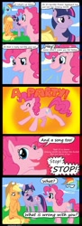 Size: 800x2189 | Tagged: safe, artist:cartoonlion, derpibooru import, applejack, pinkie pie, rainbow dash, twilight sparkle, earth pony, pegasus, pony, unicorn, bad pinkie, comic, crying, eyes closed, female, implied death, implied granny smith, mare, party