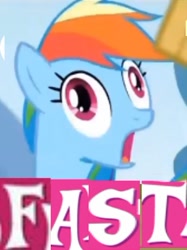 Size: 287x383 | Tagged: safe, rainbow dash, pegasus, pony, derp, expand dong, exploitable meme, fast, meme, solo