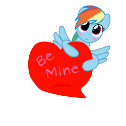 Size: 2000x2000 | Tagged: safe, artist:sprocket, rainbow dash, pegasus, pony, blushing, cute, dashabetes, heart, solo, valentine