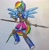 Size: 2081x2119 | Tagged: safe, artist:bozzerkazooers, derpibooru import, rainbow dash, equestria girls, boots, clothes, compression shorts, naginata, ponied up, shorts, skirt, solo, traditional art, weapon
