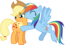 Size: 10000x6900 | Tagged: safe, artist:teiptr, derpibooru import, applejack, rainbow dash, earth pony, pegasus, pony, absurd resolution, appledash, female, kissing, lesbian, shipping, simple background, transparent background, vector