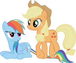 Size: 1010x842 | Tagged: safe, artist:loveless-nights, derpibooru import, applejack, rainbow dash, earth pony, pegasus, pony, simple background, transparent background, vector