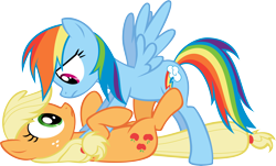 Size: 8258x5000 | Tagged: safe, artist:crisx3, derpibooru import, applejack, rainbow dash, earth pony, pegasus, pony, absurd resolution, simple background, transparent background, vector