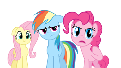 Size: 9000x5060 | Tagged: safe, artist:likonan, derpibooru import, fluttershy, pinkie pie, rainbow dash, earth pony, pegasus, pony, absurd resolution, simple background, transparent background, vector