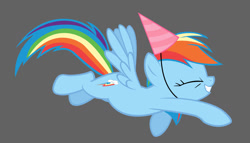 Size: 1500x860 | Tagged: safe, artist:parkbum, rainbow dash, pegasus, pony, pinkie pride, hat, party hat, solo, vector