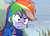 Size: 500x362 | Tagged: safe, artist:baekgup, derpibooru import, rainbow dash, equestria girls, tanks for the memories, cropped, do i look angry, equestria girls interpretation, frown, glare, scene interpretation