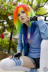 Size: 1272x1920 | Tagged: safe, artist:mugggy, rainbow dash, human, cosplay, irl, irl human, photo, solo