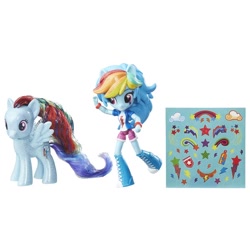 Size: 600x600 | Tagged: safe, derpibooru import, rainbow dash, equestria girls, doll, equestria girls minis, human ponidox, irl, photo, sdcc 2016, self ponidox, toy, toys r us