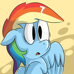 Size: 2000x2000 | Tagged: safe, artist:benja, rainbow dash, pegasus, pony, female, mare, simple background, solo