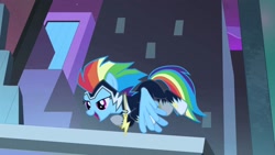 Size: 1920x1080 | Tagged: safe, rainbow dash, zapp, pegasus, pony, power ponies (episode), bedroom eyes, power ponies, solo