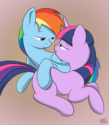 Size: 1000x1143 | Tagged: safe, artist:gamesadict, rainbow dash, twilight sparkle, pegasus, pony, female, hearts and hooves day, lesbian, shipping, twidash