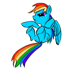 Size: 621x666 | Tagged: artist needed, source needed, safe, rainbow dash, pegasus, pony, flying, simple background, solo, white background