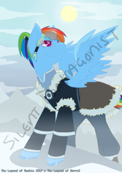 Size: 1000x1414 | Tagged: safe, artist:silent ponytagonist, rainbow dash, pegasus, pony, parody, solo, the legend of korra