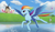 Size: 3400x1953 | Tagged: safe, artist:mrscroup, derpibooru import, derpy hooves, hondo flanks, lily, lily valley, pinkie pie, rainbow dash, roseluck, earth pony, pegasus, pony, backwards cutie mark, featured image, female, flying, hot air balloon, lake, mare, windmill