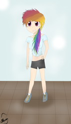 Size: 2400x4200 | Tagged: safe, artist:albemus, rainbow dash, human, humanized, light skin, solo