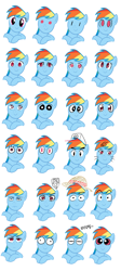 Size: 580x1300 | Tagged: safe, artist:joycall6, rainbow dash, pegasus, pony, blue coat, expression, female, mare, solo