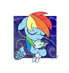 Size: 1024x1079 | Tagged: safe, artist:rdcrystalheart, derpibooru import, rainbow dash, soarin', pegasus, pony, crush plush, female, male, plushie, shipping, soarindash, straight