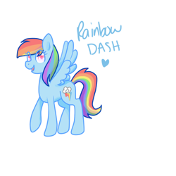 Size: 500x500 | Tagged: safe, artist:daelkat, rainbow dash, pegasus, pony, cute, heart, solo