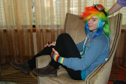 Size: 960x645 | Tagged: safe, artist:cosamour, artist:ootorigroupcosplay, rainbow dash, human, cosplay, irl, irl human, photo, rule 63