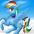 Size: 1024x1024 | Tagged: safe, artist:redthedog, rainbow dash, pegasus, pony, female, mare, simple background, solo