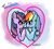 Size: 1024x927 | Tagged: safe, rainbow dash, twilight sparkle, twilight sparkle (alicorn), alicorn, pegasus, pony, blushing, female, heart, holding hooves, lesbian, mare, shipping, smiling, twidash