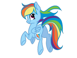 Size: 640x480 | Tagged: safe, artist:onikashi, rainbow dash, pegasus, pony, frown, jumping, looking at you, looking back, plot, simple background, solo, transparent background, underhoof, vector, windswept mane