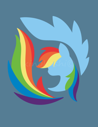 Size: 2550x3300 | Tagged: safe, artist:kinokashi, derpibooru import, part of a set, rainbow dash, pegasus, pony, emblem of harmony, minimalist, solo, watermark