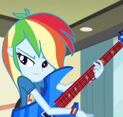 Size: 621x589 | Tagged: safe, derpibooru import, screencap, rainbow dash, equestria girls, cropped, guitar, solo