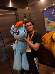 Size: 2992x4000 | Tagged: safe, artist:plushwaifus, derpibooru import, photographer:corpulentbrony, rainbow dash, spitfire, human, bronycon, bronycon 2016, fatty, greasy italian niggerfaggot, hilton, irl, irl human, life size, photo, plushie