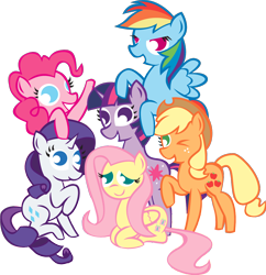 Size: 1158x1196 | Tagged: safe, artist:alisonwonderland1951, derpibooru import, applejack, fluttershy, pinkie pie, rainbow dash, rarity, twilight sparkle, earth pony, pegasus, pony, unicorn, mane six, mane six opening poses, marshmallow, simple background, transparent background, vector