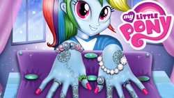 Size: 1280x720 | Tagged: safe, derpibooru import, rainbow dash, equestria girls, bootleg, how i adore painting my nails, nail polish, unlicensed, wat