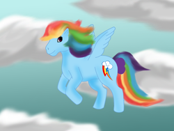 Size: 1400x1050 | Tagged: safe, artist:lamarintazaros, rainbow dash, pegasus, pony, g1, g4 to g1, generation leap, solo